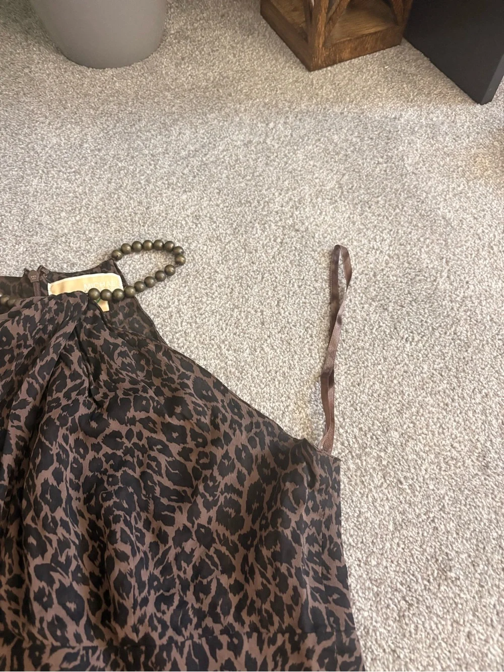 Michael Kors Brown Leopard Halter Cami Top